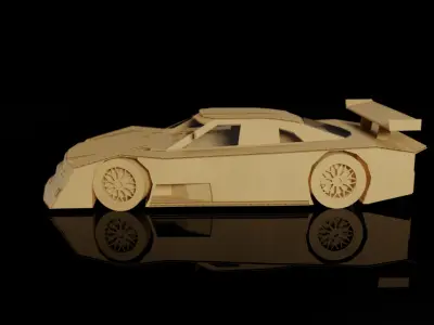 Mercedes-Benz CLK GTR cardboard car 3D model