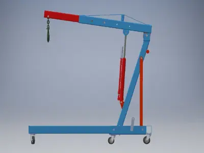Folding Engine Crane 3d model 3D model