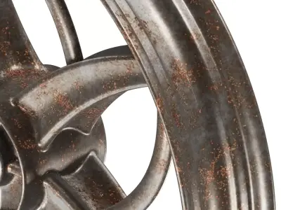 Rusty Cruiser Motorcycle Rim 3D model