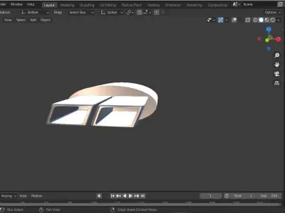 Square Exhausts for Sports or Luxury Cars Low-poly 3D model