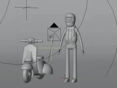  Biker character cartoon game Low-poly 3D model