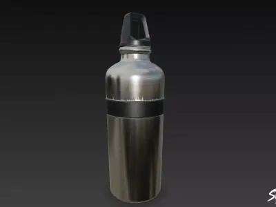 Metal Water Bottle Low-poly 3D model