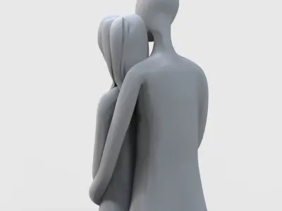 Bear Hug Couple Decoration 3D print model