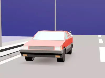 Low Poly Simple Car Low-poly 3D model