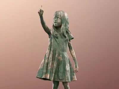 Leonie 12337-02 - Girl Pointing Statue Low-poly 3D model