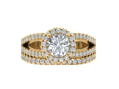 Solitair Ring Bridal Set 3D print model