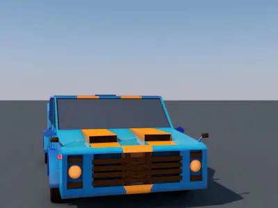 poly car Low-poly 3D model