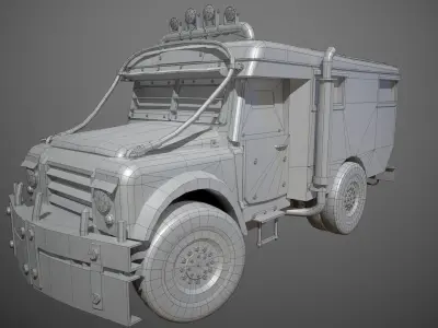 Post apocalyptic truck Low-poly 3D model