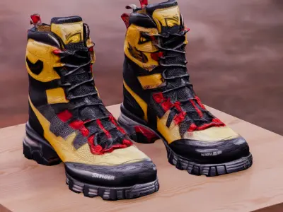 Mountain Trekking Boots Free low-poly 3D model