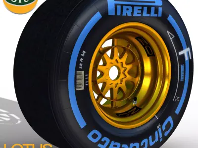 E23 Wet front tyre Low-poly 3D model