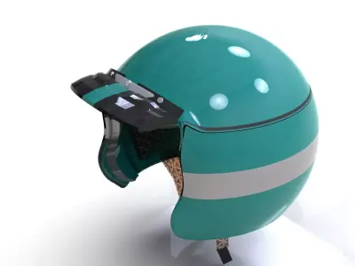 Helmet motorcycle in turquoise Free 3D model