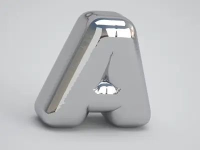 Silver A Balloon 3D model