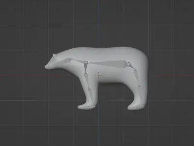 Polar bear RIGGED Low-poly 3D model