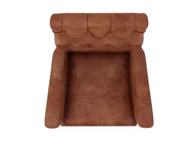 Georgian Style Leather Wingchair 3D model