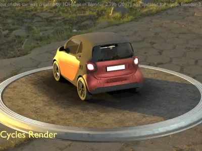 City Car 76 Small Type-E Brown Low-poly 3D model