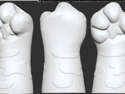 Tiger Hand Vase 3D Model 3D print model