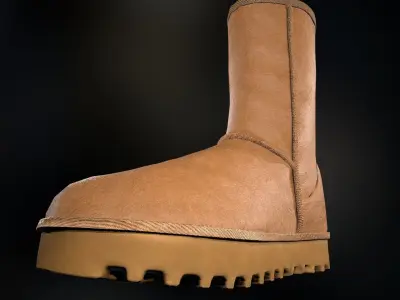 UGG Classic Short II Boots Low-poly 3D model