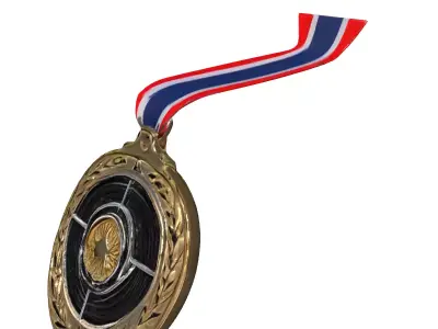 Golden Military Achievement Medal Low-poly 3D model