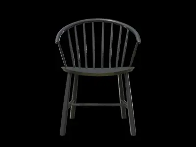 Johansson J64 Chair-BlackAsh wood Low-poly 3D model