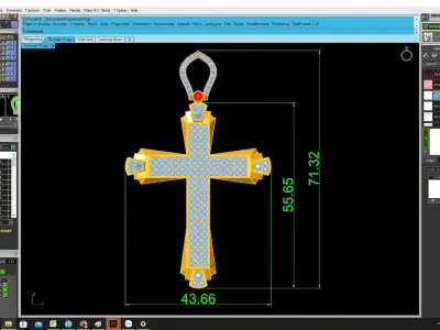 Luxury Pave Cross Pendant 3D Model  4269 3D print model
