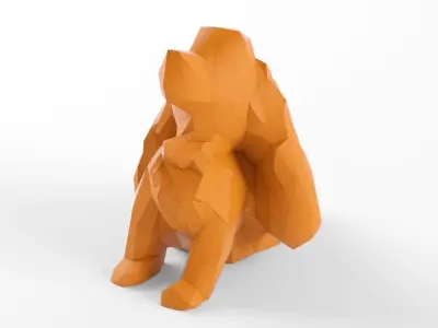 Low Poly Rabbit Cat Dog Squirrel Seal Animals Set Pack Lowpoly Low-poly 3D model