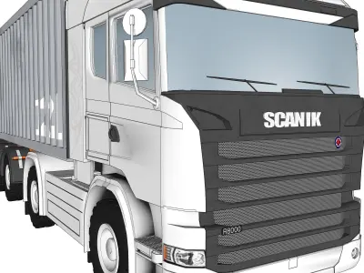 DumpTruck container truck 3D model