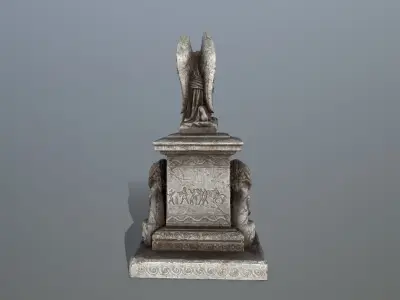 statue 4 of angel Low-poly 3D model