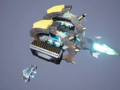 Tyrean Space Ship Low-poly 3D model