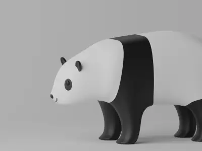 Cartoon Panda Bear 3D model