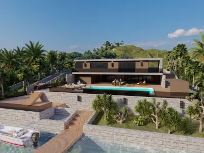 Casa Scene- Beach villa-Modern House 3D model