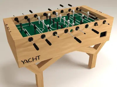 Realistic wooden Foosball Table yacht design Low-poly 3D model