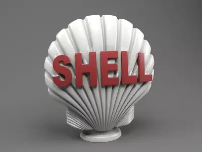 Shell 3D Logo Low-poly 3D model