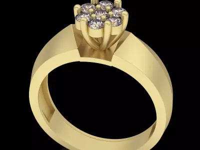 Lux ring silver gold jewelry printable 3D model 3D print model 11