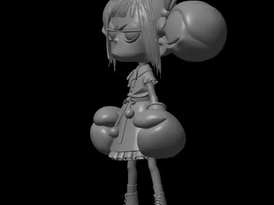 chibi boxer girl design 3D print model