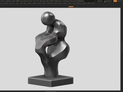 Modern Abstract Human Anatomy sculpture 3d print model 136 3D print model