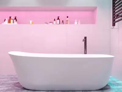 Bathroom modern with lighting 3D model