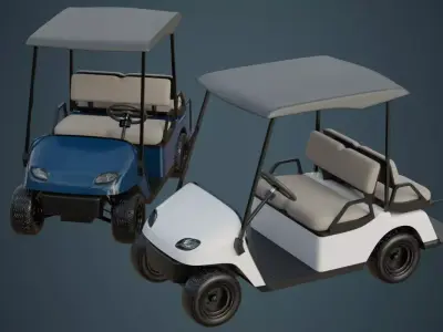 Golf Cart 1A Low-poly 3D model