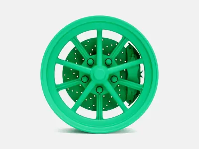 15x6 ET Gasser Wheel and Brake 3D print model