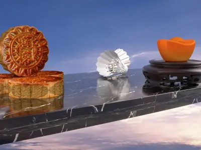 Chinese mooncake  3D model