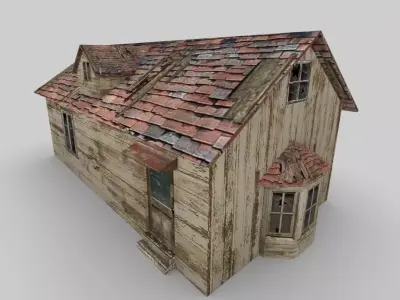 Old Abandoned Cottage Free low-poly 3D model
