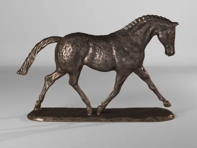 bronze horse Low-poly 3D model