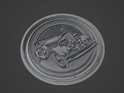 Car Pendant Medallion 3D print model 8