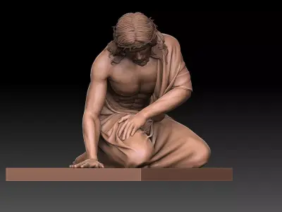 Jesus Christ Fallen and Suffering  3D print model