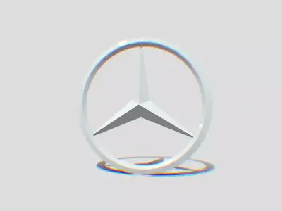 Mercedes benz 3d Logo and Car Symbol silver 3D model