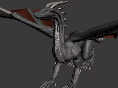 Black Dragon Game ready 3D model