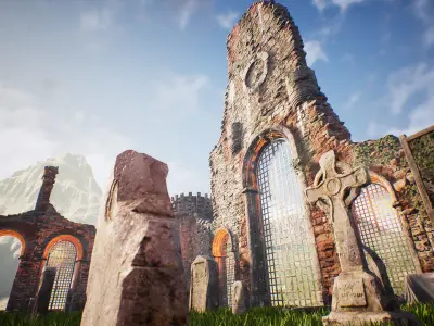 Fantasy Medieval Castle Kit Low-poly 3D model