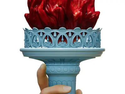 LIBERTY TORCH WALL LAMP 3D print model