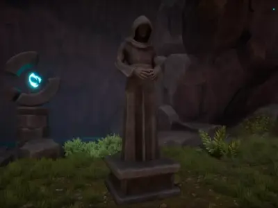 Robed Statue Low-poly 3D model