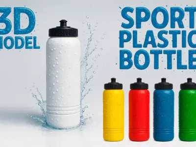 Sport Plastic Bottle 3D Model Low-poly 3D model
