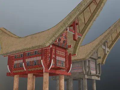 Tongkonan Low-poly 3D model